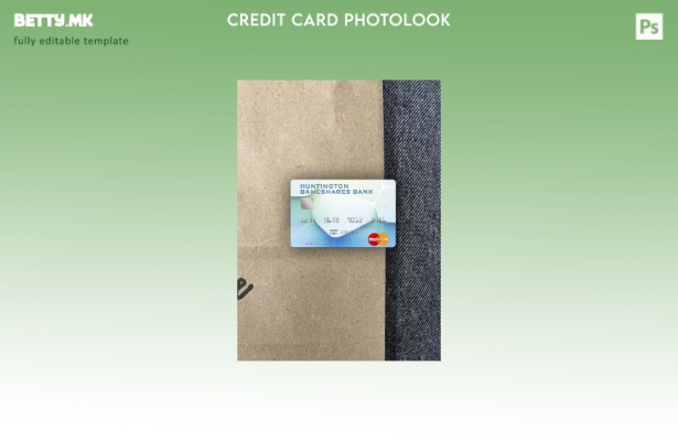 модерен стил USA Huntington Bancshares Bank Mastercard photolook преден шаблон